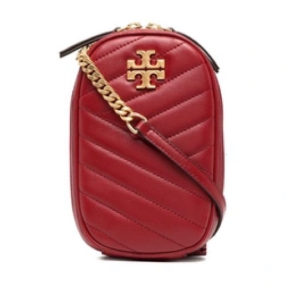 SOLD⛔️Authentic TORY BURCH Quilted Pebbled leather Logo 2zip phone/cards Crosby - Picture 4 of 13